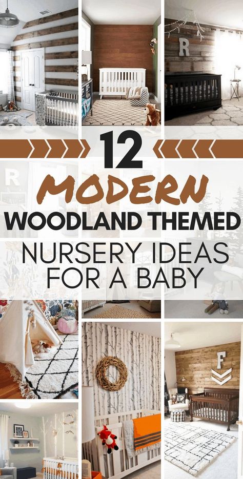 12 Modern Woodland Themed Nursery Ideas for a Baby Grandparents Nursery Ideas, Baby Girl Nursery Organization, Girl Nursery Organization, Themed Nursery Ideas, Wolf Nursery, Woodland Theme Nursery, Woodland Bedroom, Woodland Themed Nursery, Newborn Crib