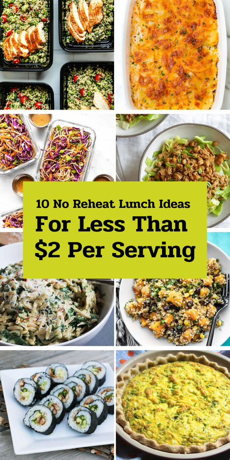 When rent week rolls around these $2 lunch ideas will keep both your mind and stomach at ease. Meal Prep No Reheating, Budget Meal Prep, Vegetarian Protein Sources, Tofu Salad, Peanut Noodles, High Functioning, Chicken Rolls, Potato Gratin, Cheesy Pasta