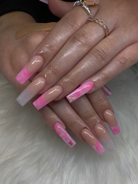 Nails Acrylic Coffin Medium, Pink Nails Acrylic Coffin, Pink Nails Acrylic, Baby Pink Nails Acrylic, Nails Acrylic Coffin, Baby Pink Nails, Acrylic Coffin, Long Acrylic, Pink Acrylics