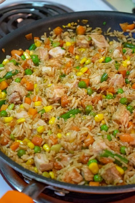 Pork Fried Rice Easy, Pork Fried Rice Recipe, Corn Pie, Recipe For Pork, Vegetables Rice, Fried Rice Recipe Easy, Homemade Chinese Food, Pork Fried Rice, Rice Side