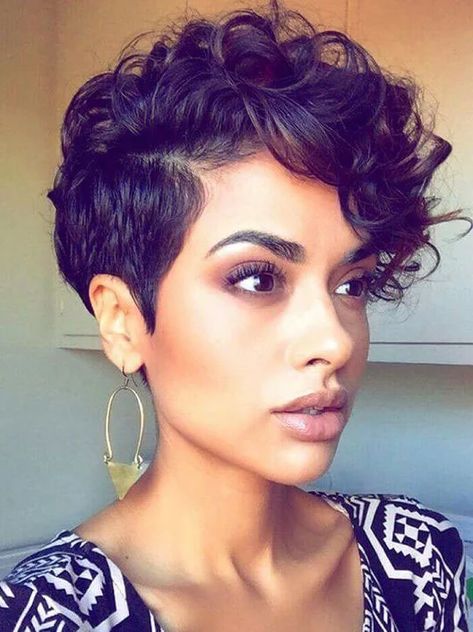 Curly Pixie Cuts We’re Loving Right Now | Southern Living Short Curly Pixie, Curly Pixie Haircuts, Short Haircut Styles, Curly Pixie Cuts, Short Curly Haircuts, Short Curly Wigs, Penteado Cabelo Curto, 짧은 머리, Curly Hair Cuts