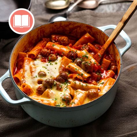 One-Pot Sausage Meatball Pasta Recipe Tin Eats, One Pot Sausage, Tin Eats, Sausage Meatballs, Mini Meatballs, Meatball Pasta, Family Dinner Ideas, Recipetin Eats, Recipe Tin