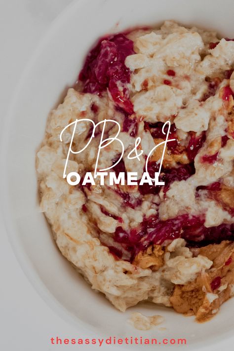 PB&J Oatmeal (Stovetop) | The Sassy Dietitian Oatmeal Stovetop, Pb J Sandwiches, Taco Stuffed Zucchini, Pb And J, Zucchini Boat Recipes, Unflavored Protein Powder, Clean Breakfast, Protein Oatmeal, Clean Eating Breakfast