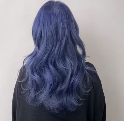 Blueberry Hair Color, Lavender Blue Hair, Darcy Vega Zodiac, Periwinkle Hair, Indigo Hair, Dark Blue Hair, Zodiac Academy, Kpop Hair, Dyed Hair Inspiration