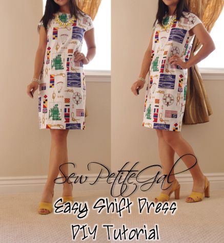 Easy Shift Dress DIY Tutorial Diy Shift Dress, Shift Dress Pattern Free, Dress Pattern Free, Robe Diy, Shift Dress Pattern, Dress Tutorial, Sewing Clothes Women, Dress Patterns Free, Dress Tutorials