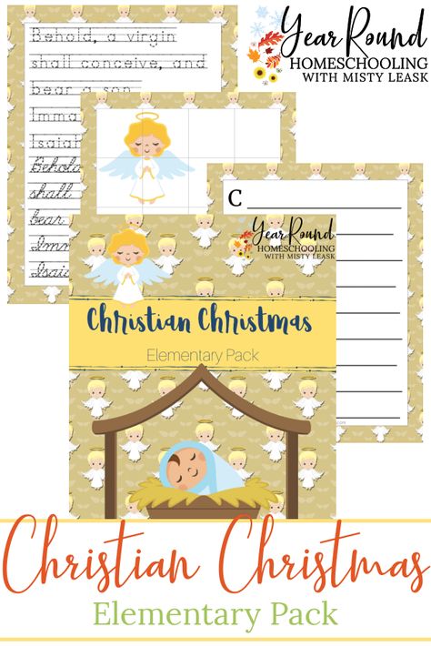 Keep your elementary students learning about Christmas using this Christian Christmas Elementary Pack while you're wrapping up holiday tasks. #ChristianChristmasElementary #ChristianChristmas #ChristmasElementary #Christmas #Printable #Homeschool #Homeschooling #YearRoundHomeschooling Christian Christmas Homeschool, Christmas Unit Study, Math Handwriting, Christmas Elementary, Christmas Homeschool, Christmas Language Arts, Homeschool Christmas, Elementary Printables, Unit Studies Homeschool