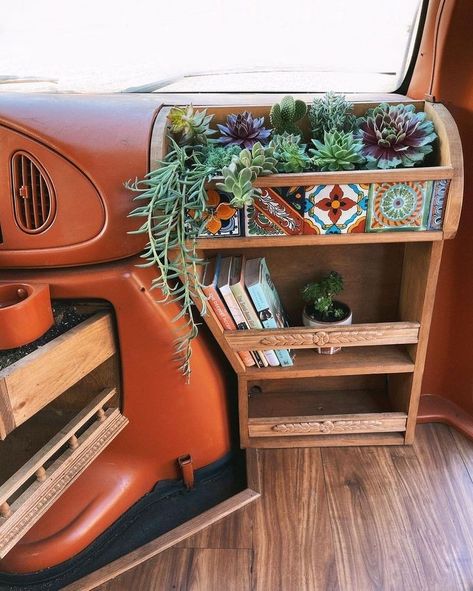 Cottagecore Van Life, Painted Bus, Hippie Van Interior, Van Interior Design, Van Life Ideas, Van Life Interior, Boho Van, Caravan Conversion, Bus Build