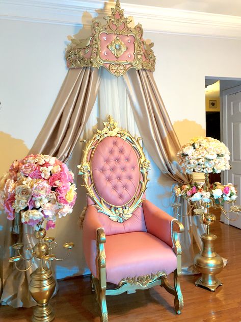 Princess Throne, Princess Chair, Birthday Chair, Birthday Planner, Diy Prom, Party Chairs, Princess Decorations, Birthday Inspiration, Throne Chair