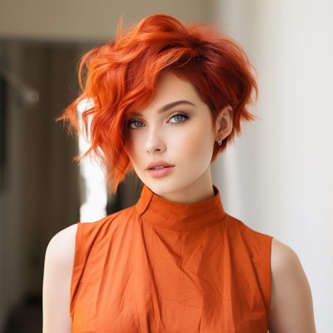 65 Gorgeous Short Red Haircuts to Try Right Now In 2024 Short Haircuts For Women Red Hair, Natural Looking Red Hair Color, Dark Ginger Short Hair, Shag Red Hair, Fire Hair Color Short, Redhead Bob, Faded Red Hair, Short Red Hairstyles, Red Pixie Haircut