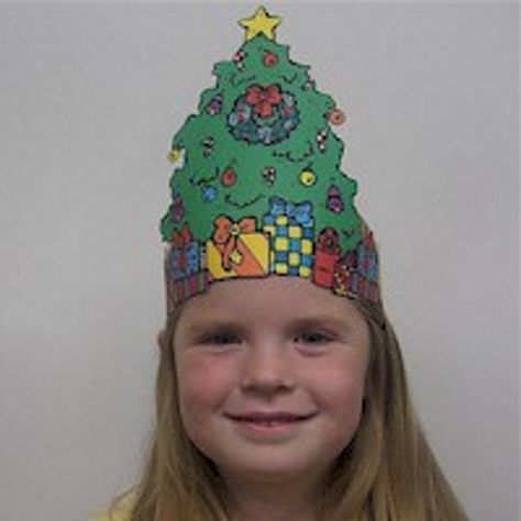 Christmas Tree Crown Diy Christmas Costumes, Making Christmas Crafts, Kindergarten Christmas Party, Tree Headband, Tree Crown, Christmas Tree Headband, Printable Christmas Tree, Christmas Tree Costume, Christmas Party Hats