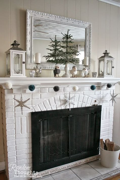 Post-Christmas winter mantel inspiration. How to decorate your living room mantel for the winter months following Christmas! #winterdecor #nonChristmaswinterdecor #mantelinspiration Winter Mantles, Christmas Mantle Decor Fireplaces, Winter Decor After Christmas, Winter Mantle Decor, Winter Mantel Decor, January Home Decor, After Christmas Decor, Winter Mantle, Decor After Christmas