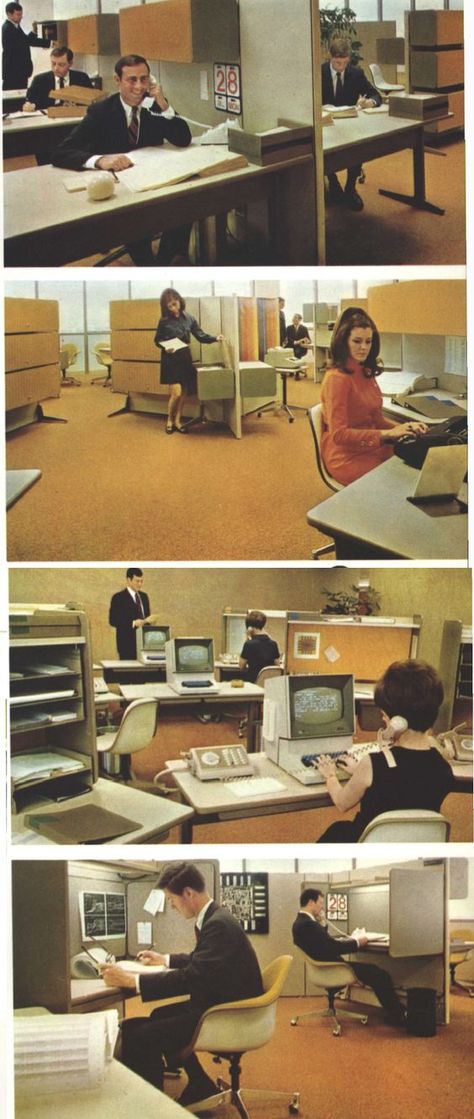 Copy Room Office, 70s Office Interior, Retrotech Aesthetic, Retro Office Aesthetic, 90s Office Aesthetic, 70s Office Aesthetic, 50s Office, 60s Office, 1950s Office