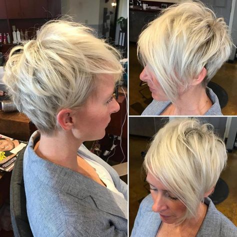 Shaggy Blonde Pixie With Long Bangs Blond Pixie, Longer Pixie Haircut, Pixie Cut Styles, Long Pixie Hairstyles, Fine Straight Hair, Pixie Bob Haircut, Pixie Cut With Bangs, Long Pixie Cuts, Long Pixie