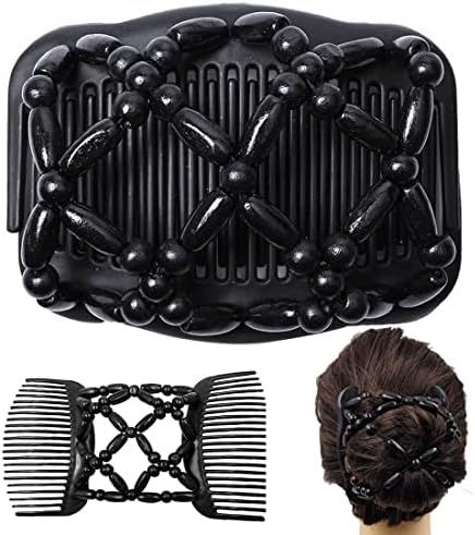 Beads Hair Combs Magic Elastic Hair Double Clips Magic Hair Comb Double Row Wooden Bead Hair Comb Stretchy Hair Comb Clip Hair Accessories for Girls Women Check more at https://uk.productsoffer.in/beads-hair-combs-magic-elastic-hair-double-clips-magic-hair-comb-double-row-wooden-bead-hair-comb-stretchy-hair-comb-clip-hair-accessories-for-girls-women/ Beaded Hair Combs, Bun Maker Hairstyles, Handmade Comb, Hair Comb Clips, Long To Short Hair, Wooden Comb, Magic Hair, Hair Combs, Hair Beads