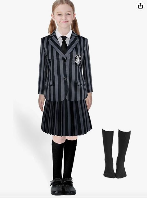 CICOCI Girls Dress Wednesday Addams Costume Uniform For Women Kids Nevermore Academy Gothic Halloween Cosplay Outfit Gothic Theme Party, Christmas Party Activity, Dress Up Birthday Party, Academy Uniform, Wednesday Costume, Wednesday Addams Costume, Wednesday Outfit, Academy Uniforms, Nevermore Academy