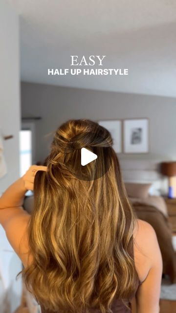 SARA STRUEBY on Instagram: "My go to super easy half up half down hairstyle ✨   #hairstyle #easyhairstyles #easyhairtutorial #hairtutorial #halfup #halfupdo" Half Updo Tutorial, Half Up Half Down Hair Tutorial, Half Up Half Down Hairstyle, Down Hairstyle, Half Updo Hairstyles, Hairstyle Hairstyle, Pin Up Hair, Hair Tutorials Easy, Half Updo