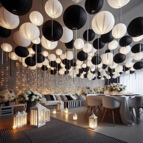 37 Best Black And White Party Decorations Ideas » HomeDecorFull Black And White Ball Decorations, Black And White 40th Birthday Party, Black And White Prom Theme, Black Tie Affair Party, Black And White Event Decor, Black And White Birthday Theme, Black And White Party Theme, Black And White Themed Party, Black And White Gala