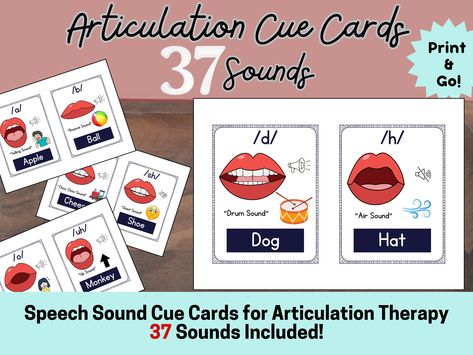 Cue Card, Language Therapy Activities, Articulation Therapy, Articulation Activities, Cue Cards, Visual Cue, Speech Therapy Materials, Therapy Room, Speech Language Therapy