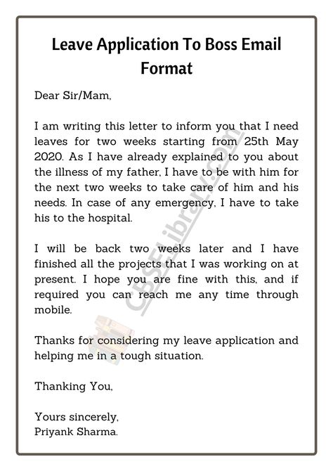 Leave Application To Boss | How To Write A Leave Application Letter for Office? - CBSE Library Letter To Boss, Formal Letter, A Formal Letter, Application Letter, Medical Leave, Write A Letter, Sick Leave, Essay Writing Skills, Application Letters