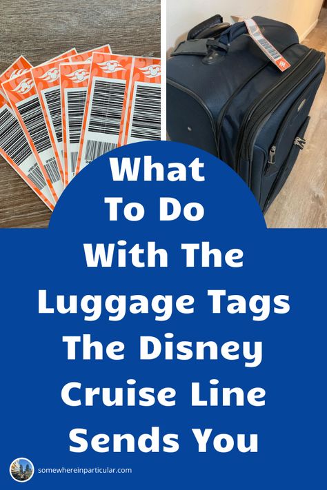 The Luggage Tags sent to you by the Disney Cruise Line are extremely important if you want your luggage to show up on the ship.  Find out where to get them, how you use them, and when to put them on. Embarkation Day, Big Suitcases, Cruise Luggage, Disney Luggage, Cruise 101, Disney Dream Cruise, Disney Luggage Tags, Disney Wonder, Disney Wonder Cruise