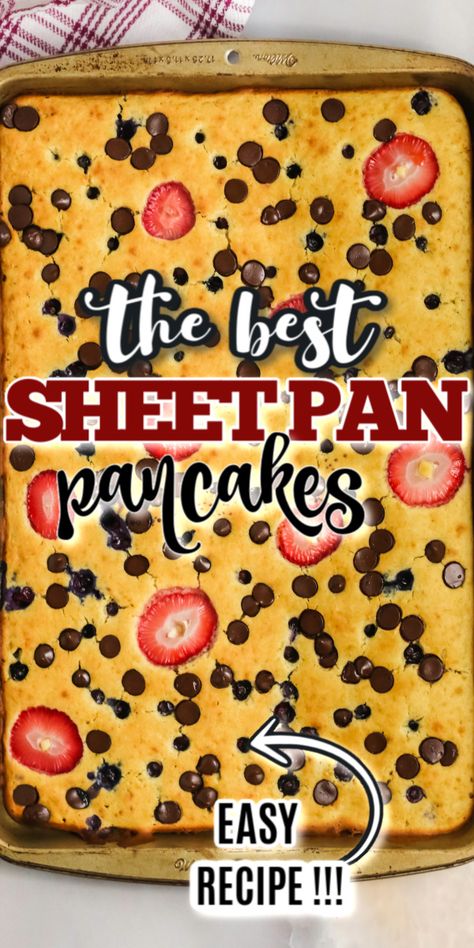 Sheet Pan Pancakes, Pan Pancakes, Pancakes From Scratch, Pancake Recipe Easy, Butter Milk, Feed A Crowd, Pancakes Easy, Busy Morning, Sheet Pan Dinners