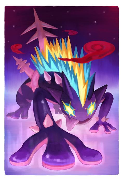 Toxtricity Fanart, Toxtricity Pokemon, Poison Pokemon Wallpaper, Ash Pokemon Team, Pokemon Stories, Gengar Pokemon, Pokémon Characters, Pokemon Backgrounds, Ash Pokemon