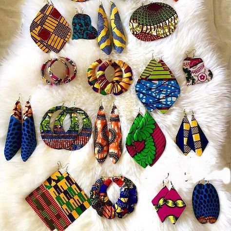 Ankara Accessories, Ankara Earrings, African Inspired Jewelry, African Crafts, African Accessories, Fabric Jewellery, African Earrings, African Necklace, Earring Dangle