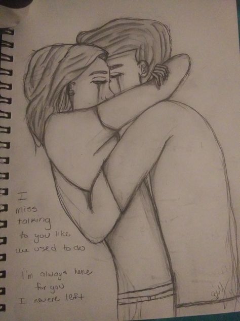 "I miss talking to you, like we used to do. I'm always here for you. I never left." Missing You Drawings Sketches, I Miss You Sketch, Losing Your Best Friend Drawings, Ex Boyfriend Drawings, Drawing For Lost Loved Ones, I Miss You Drawings For Him, Miss You Drawing Ideas, Miss My Ex, Losing Your Best Friend