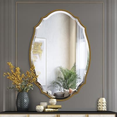 Townhome Bathroom, French Modern, Traditional Bathroom Vanity, Large Wall Mirror, Mirror Shapes, Kids Bathroom, Antique Inspiration, Framed Mirror Wall, Beveled Mirror