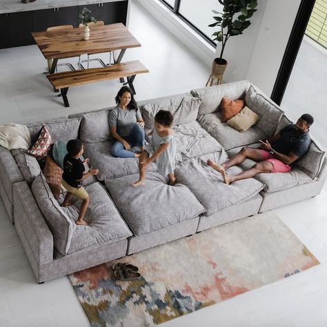 11 Big and Comfy Sofas the Whole Family Will Love Lounging On Big Sofa Bed, U Couch, Extra Deep Sofa, Floor Seating Living Room, Big Couch, Family Room Sofa, The Big Comfy Couch, Deep Couch, Sofa Bed Living Room