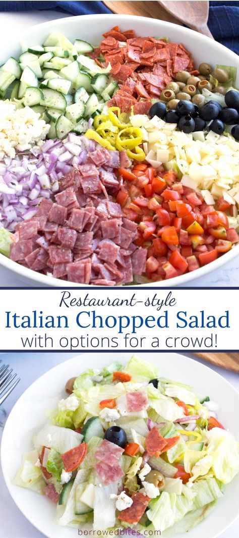 Salads With Salami, Italian Sun Chopped Salad, Chopped Antipasto Salad Recipes, Italian Salad Chopped, Deli Chopped Salad, Chopped Deli Salad, Pasta Salad Salami Italian Dressing, Italian Hoagie Salad Recipes, Antipasto Salad For A Crowd