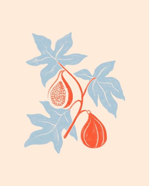 Lydia Ellen Design on Instagram: “Day 5 & I chose another #theydrawtober prompt because I simply can’t resist drawing fruit, this time ‘figs’ 🌿 as per always swipe for a few…” Fig Drawing, Drawing Fruit, Woodblock Printmaking, Custom Portrait Illustration, Fruits Drawing, As Wallpaper, Portrait Cartoon, Clay Crafts Air Dry, Fruit Illustration