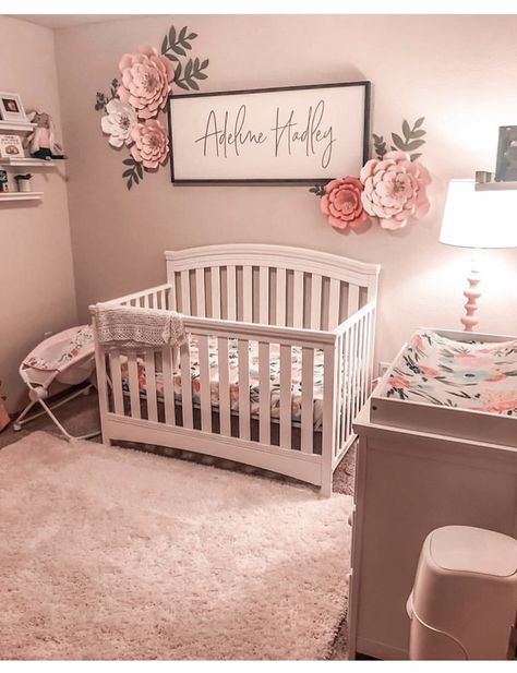 Baby Girl Nursery Room Ideas, Nursery Room Ideas, Gray Nursery, Baby Nursery Inspiration, Baby Room Organization, Baby Room Themes, Nursery Room Design