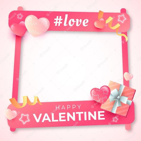 Free Vector | Gradient valentine's day photo frame template Valentine Day Frame, Valentines Day Frames Design, Valentine’s Day Instagram Story Template, Valentines Day Frame, Valentine's Template Background, Photo Frame Template, Valentine's Day Illustration, Valentines Frames, Confetti Background