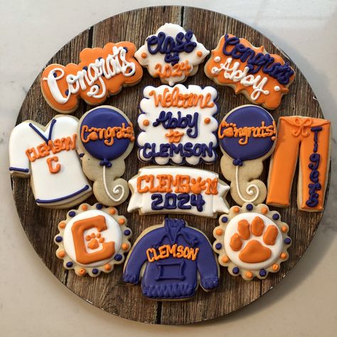 Shipping Cookies, Cookie Delivery, Store Bought Cake, Graduation Cookies, Homemade Dough, Sugar Cookie Designs, Clemson University, Star Cookies, Cut Out Cookies