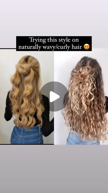 Candace Stuller on Instagram: "⁣Another super easy half-up bun and I LOVE this one! 😍⠀
⠀
Would you try it? ⠀
⠀
#hairreels #reelsremix #naturallywavy #naturallycurly" Messy Bun Curly Hair, Half Up Bun, Natural Hair Tutorials, Braid Tutorial, Wavy Curly Hair, Hair Videos Tutorials, Hair Decorations, Hair Tutorials, Haircuts With Bangs