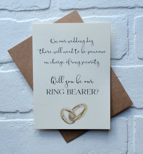 RING security be our RING BEARER Card wedding party invitation card proposal card funny ring bearer Ring Bearer Invitation, Ring Bearer Card, Ring Bearer Proposal, Junior Groomsmen, Ring Security, Envelope Printing, Wedding Party Invites, Special Ring, Matching Cards