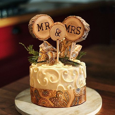 Mr&Mrs Toppers Natural Wood Cake Decoration Chic Rustic Wedding Mr Mrs Letter Topo for Couple Sweetheart Party Anniversary Birthday-1 Set - Walmart.com Rustic Anniversary Party, Wood Wedding Decorations, Autumn Wedding Decor, Chic Rustic Wedding, Mr Mrs Cake Toppers, Decorating With Sticks, Rustic Wedding Cake Toppers, Wood Cake, Personalized Wedding Cake Toppers