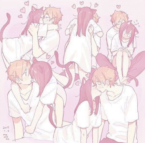 Tamako Love Story, Cute Anime Profile Pictures, Cute Couple Art, Couple Drawings, Cute Comics, Anime Couples Drawings, Cute Anime Pics, Cat Girl, Cute Anime Couples