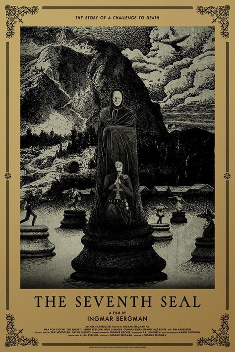 Bergman Movies, Chinese Poster, Mondo Posters, The Seventh Seal, Chinese Posters, Ingmar Bergman, City Gallery, Best Movie Posters, Film Poster Design