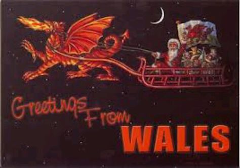 Welsh Christmas card Welsh Christmas Decorations, Welsh Crafts, Themed Christmas Decorations, Welsh Heritage, Welsh Christmas, Celtic Images, Red Dragons, Mid Wales, English Christmas