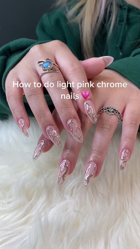 Neutral Nail Art, Neutral Nail Designs, Pink Chrome Nails, Natural Nail Designs, Velvet Nails, Chrome Nail Art, Chrome Nails Designs, Nail Designs Tutorial, Pink Chrome