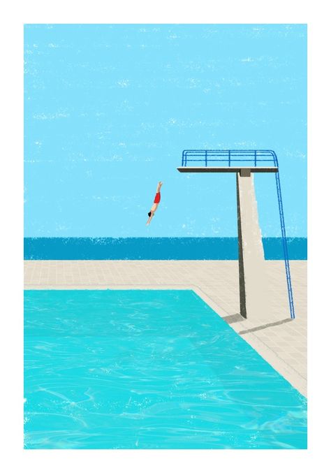 Summer Illust, Cassette Poster, Hiroyuki Izutsu, Boats Painting, Resort Poster, Art Plage, Comics Illustration, Pool Art, Artfully Walls