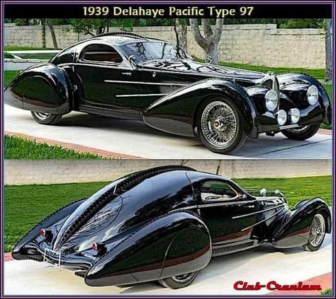 1939 Delahaye Pacific Type 97. Art Deco. Delahaye Cars, Art Deco Car, Car Shopping, Old Vintage Cars, Classic Sports Cars, Classy Cars, Expensive Cars, Classic Cars Vintage