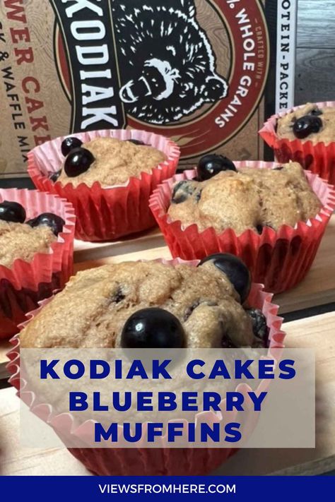 Looking for a delicious blueberry muffin recipe? These Kodiak Cake muffins packed with protein and flavor. Pancake Mix Muffins, Kodiak Cakes Recipe, Weight Watchers Muffins, Blueberry Protein Pancakes, Blueberry Protein Muffins, Greek Yogurt Muffins, Blueberry Muffin Recipe, Protein Pancake Mix, Lemon Blueberry Muffins