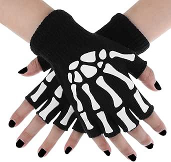 Skull Gloves, Glow In The Dark Skeleton, Gloves Aesthetic, Skeleton Gloves, Black Mittens, Emo Accessories, Glove Pattern, Halloween Supplies, Gloves Pattern