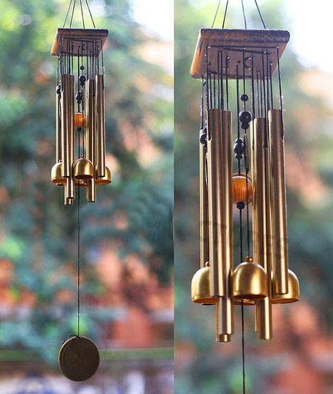 Feng Shui Wind Chimes, Wooden Wind Chimes, Bell Sound, Home Balcony, Hanging Bell, Home Decor Hooks, Home Decor Crate, Wind Chime, Balcony Garden