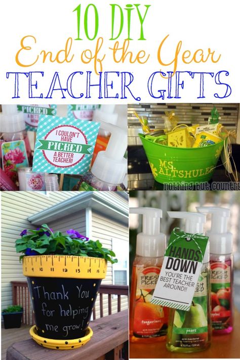 10 DIY End of the Year GIfts Teacher Gifts Ideas, End Of Year Teacher Gifts, Back To School Teacher Gifts, Cheap Teacher Gifts, Teacher End Of Year, Teacher Gift Ideas, Diy Back To School, Teachers Diy, Teachers Gifts