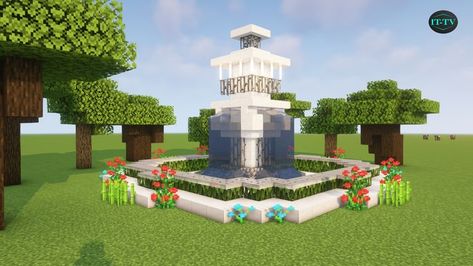 This is a modern fountain design in minecraft that i have made. And i would really like to share it with you. #mincraft #minecraftfountain #minecraftfountaindesign #minecraftfountaintutorial Modern Fountain Design, Fountain Modern, Minecraft Fountain, Modern Minecraft, Modern Fountain, Minecraft Modern, Fountain Design, Minecraft City, Pocket Edition