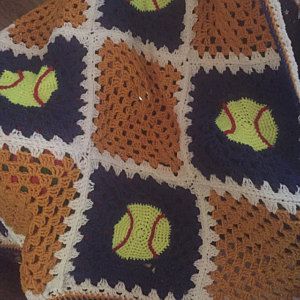 Crochet Baseball Blanket Pattern Free, Baseball Crochet, Afghan Crochet Pattern, Spaghetti Dinner, Afghan Crochet, Afghan Patterns, Crochet Stitches Patterns, Afghan Crochet Patterns, Baseball Fan